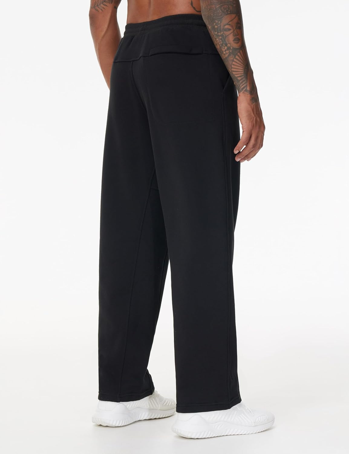 Men'S Baggy Fleece Workout Sweatpants with Pockets Drawstring Lounge Athletic Running Pants