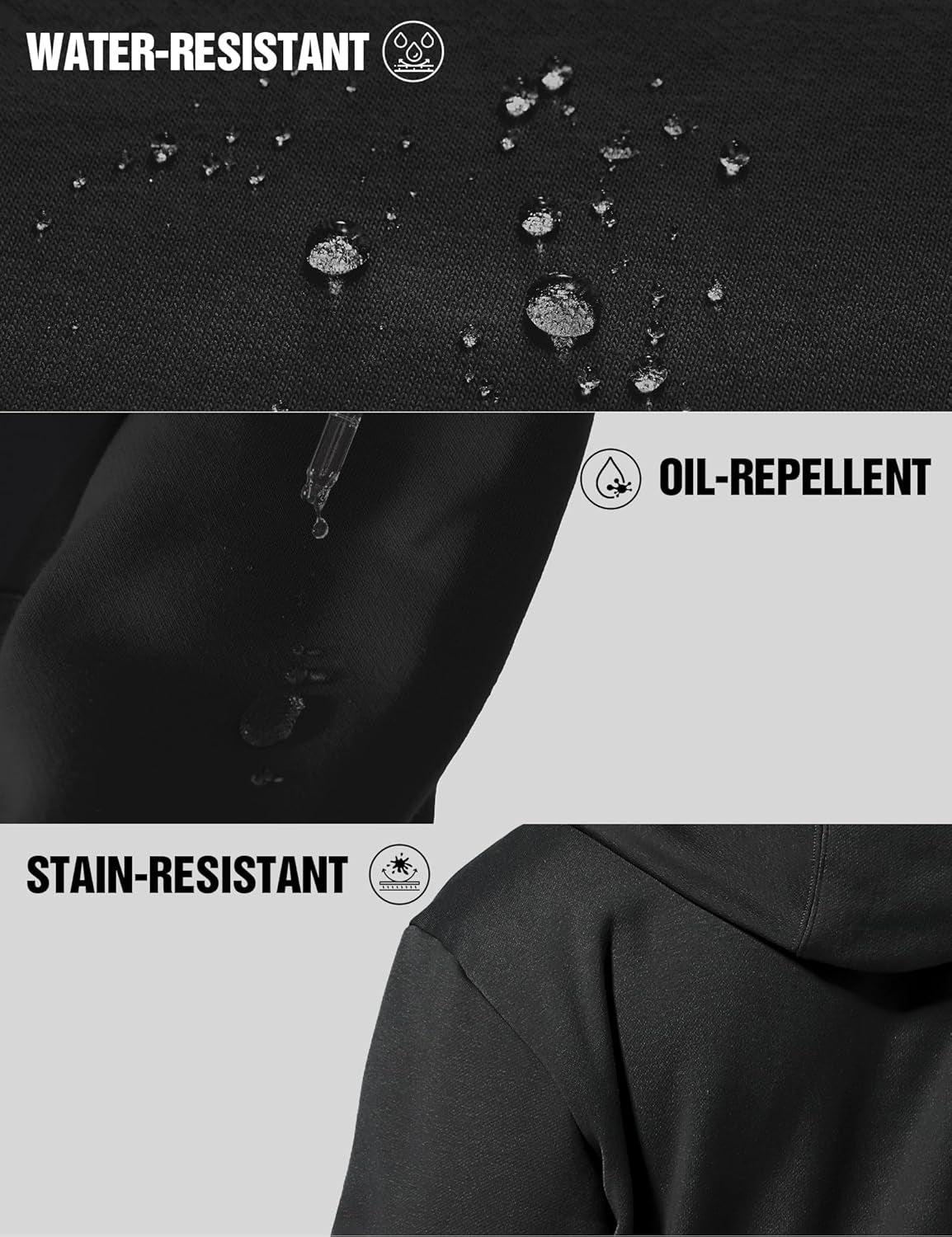 Mens Quarter Zip Hoodie with Hidden Pocket Waterproof Zip up Hoodies Heavyweight Mock Neck Zipper Sweatshirts