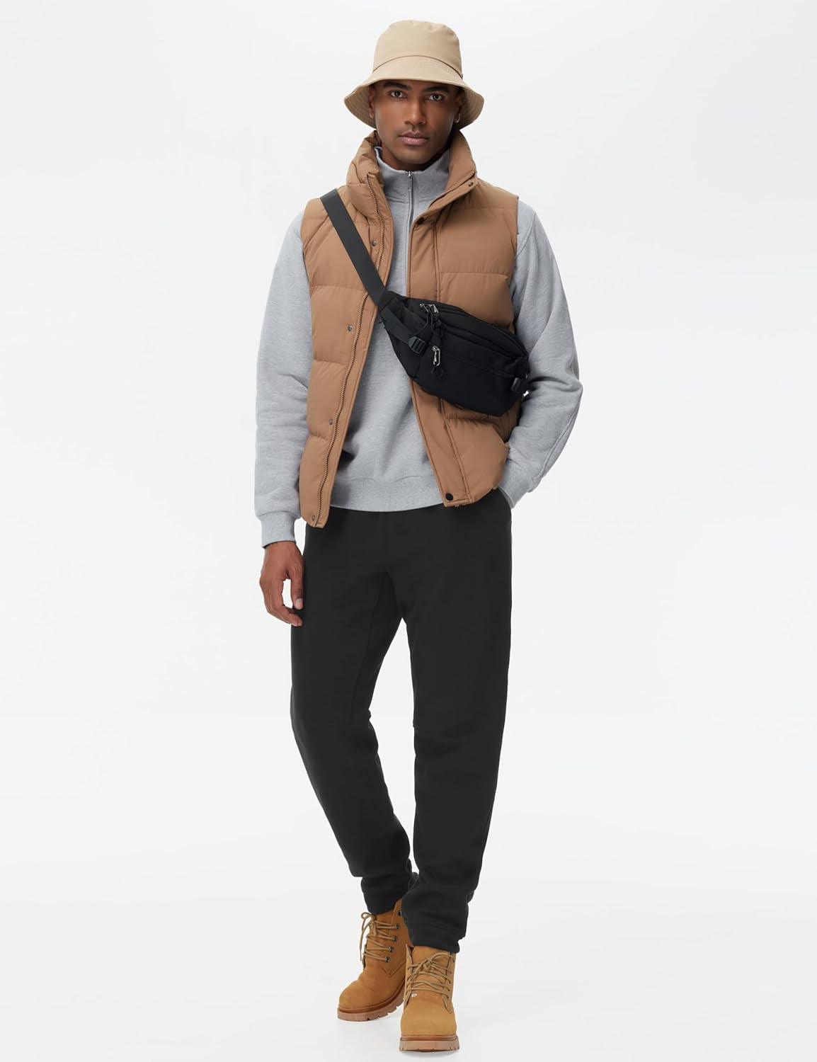 Men'S Half Zip Fleece Pullover Sweatshirts Midweight Mock Neck Workout Sweat Tops