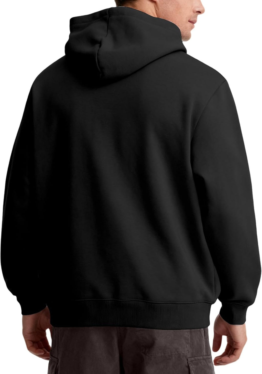 Mens Quarter Zip Hoodie with Hidden Pocket Waterproof Zip up Hoodies Heavyweight Mock Neck Zipper Sweatshirts