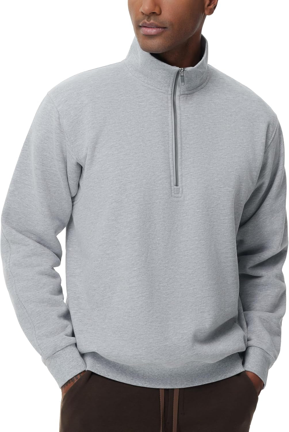Men'S Half Zip Fleece Pullover Sweatshirts Midweight Mock Neck Workout Sweat Tops