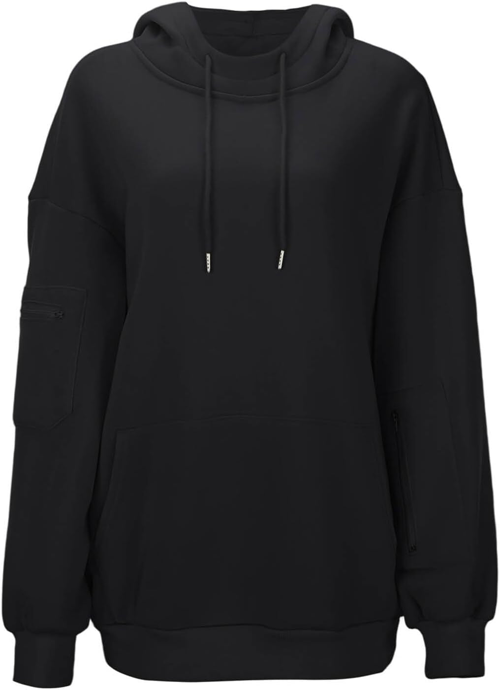 Hoodie with Eye Mask Travel Built in Comfort Airplane Mode Sweatshirt with Hidden Pocket Wearable Blanket Pullover for Women