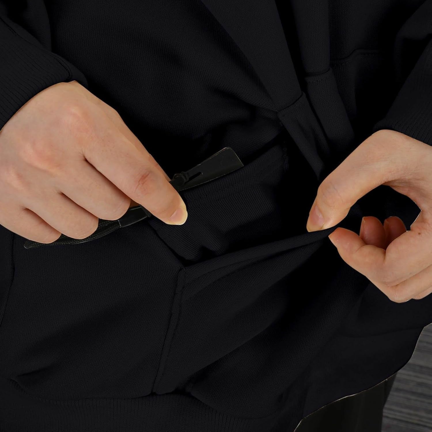 Hoodie with Eye Mask Travel Built in Comfort Airplane Mode Sweatshirt with Hidden Pocket Wearable Blanket Pullover for Women