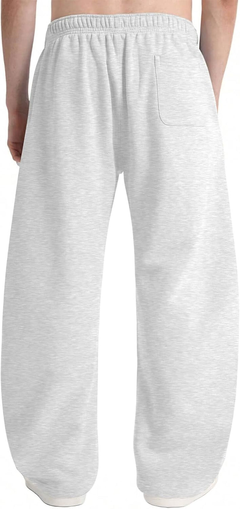 Men'S Fleece Baggy Sweatpants Wide Leg Barrel Sweat Pants Lounge Athletic Gym Pants with Pockets