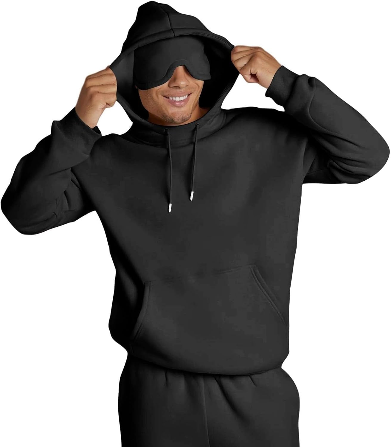 Sweatshirts for Men,Oversized Hoodies, Sweatshirt with Built in Eye Mask & Hidden Pockets, Mens Hoodies Pullover